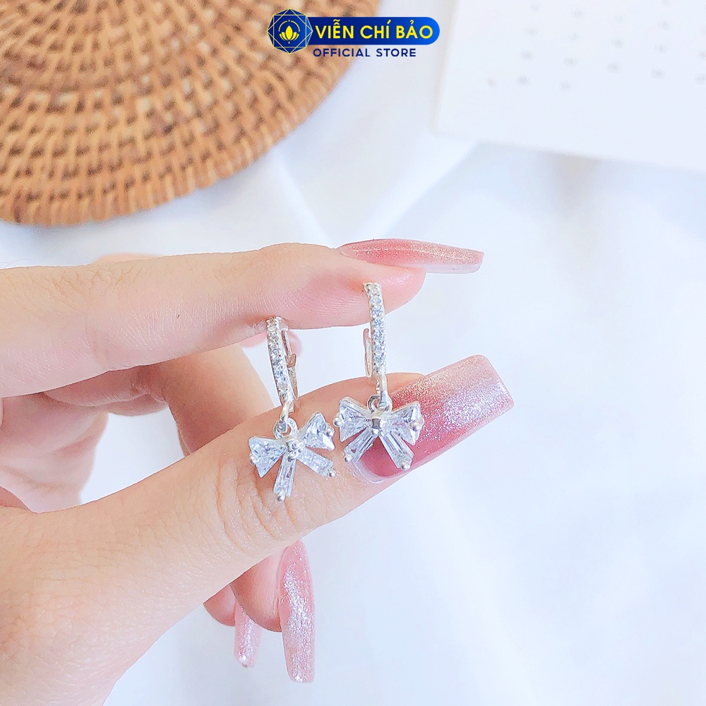 Bông tai bạc nữ Bow Tie chất liệu bạc 925 thời trang phụ kiện trang sức nữ Viễn Chí Bảo B400452