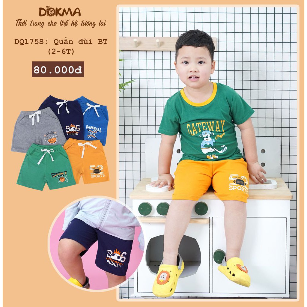 DQ175S_D Quần ngố da cá BT Dokma (2-6T)