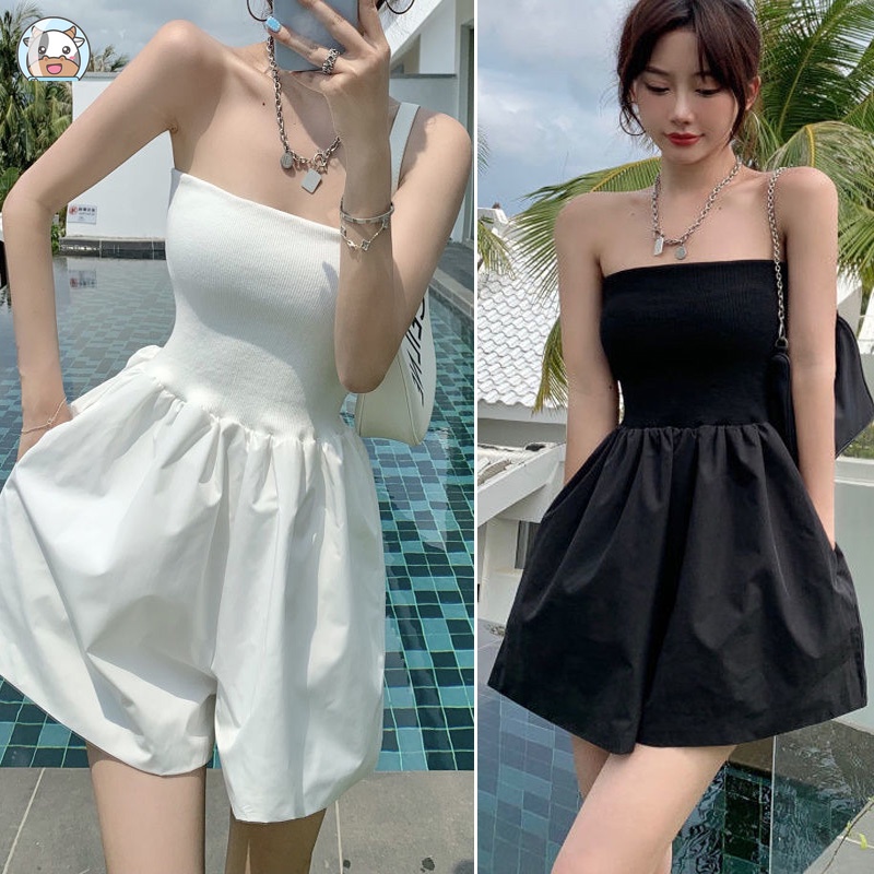 Áo liền quần Quần Ống Rộng Lưng Cao Thời Trang Mùa Hè Cho Nữ