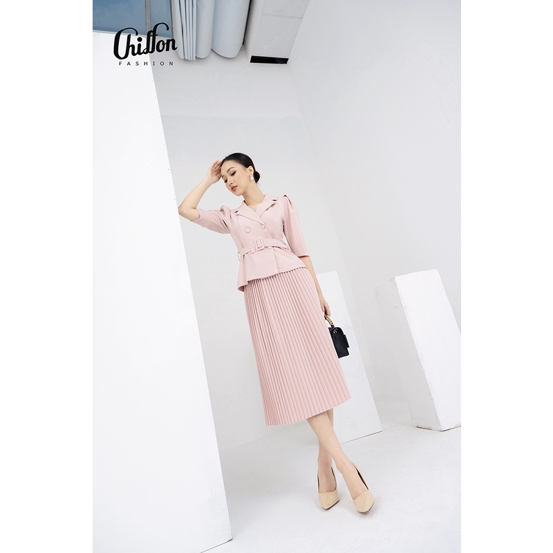 Chân váy dập ly xếp ly cao cấp dáng dài thiết kế by Chiffon