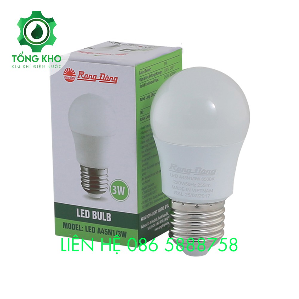 Đèn Led Buld tròn Rạng Đông 3W, 5W, 7W, 9W, 12W - Tổng kho kim khí điện nước