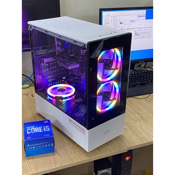 Vỏ Case Gaming Xtech F1 đen và F2 trắng - 2 mặt kính cường lực trong