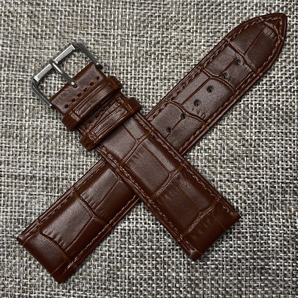 Nâu đen Dây đeo đồng hồ nam nữ dây da Dây Đeo Đồng Hồ Bằng Da Thật 14mm 16mm 18mm 19mm 20mm 21mm 22mm 24mm khóa ghim màu đỏ xanh trắng