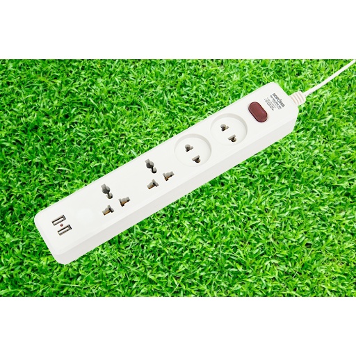 Ổ CẮM CHỐNG CHÁY 4 LỖ 1200W + 2 CỔNG USB 4U1-5 CAO CẤP SOPOKA - Điện Việt