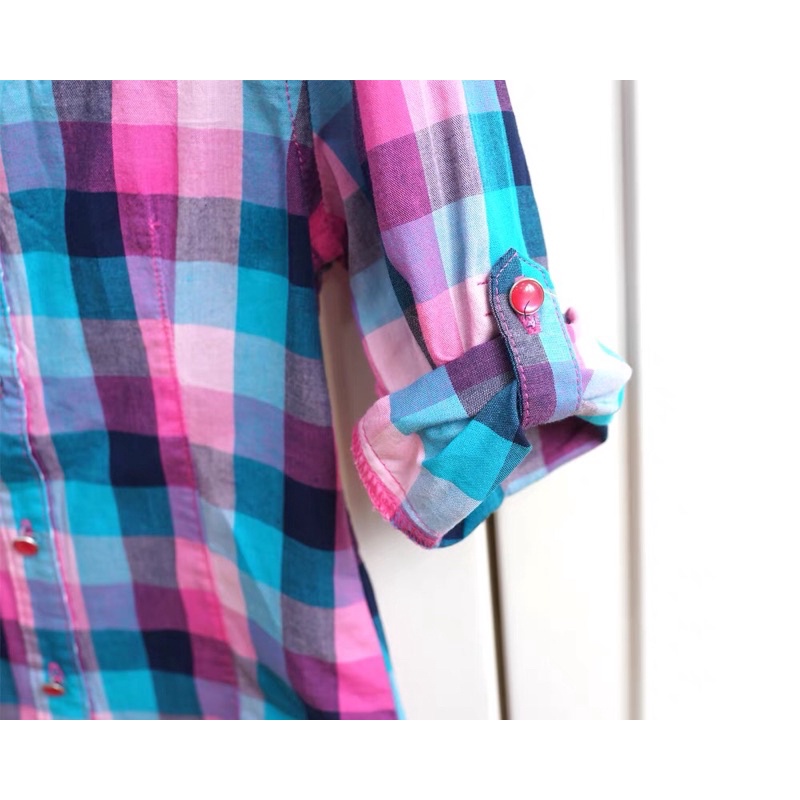 Áo sơ mi bé gái 2-9 tuổi  Áo xuất dư cotton 0921