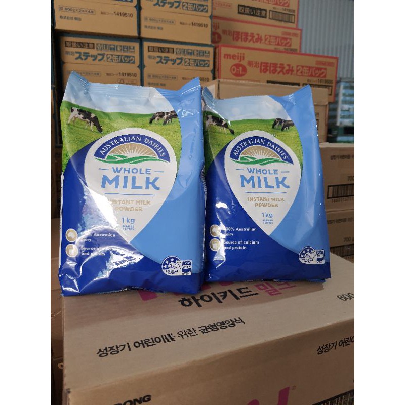 (Date 12/2022)Sữa tươi dạng bột Whole Milk nguyên kem Úc 1kg