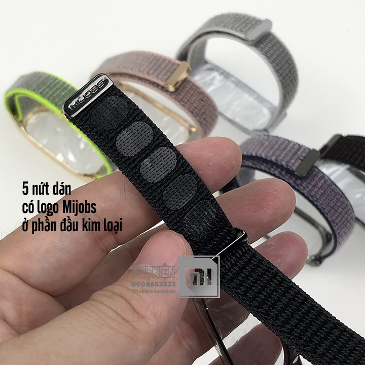 Dây thay thế Nylon mặt kim loại Mijobs cho Xiaomi Miband 3 / 4