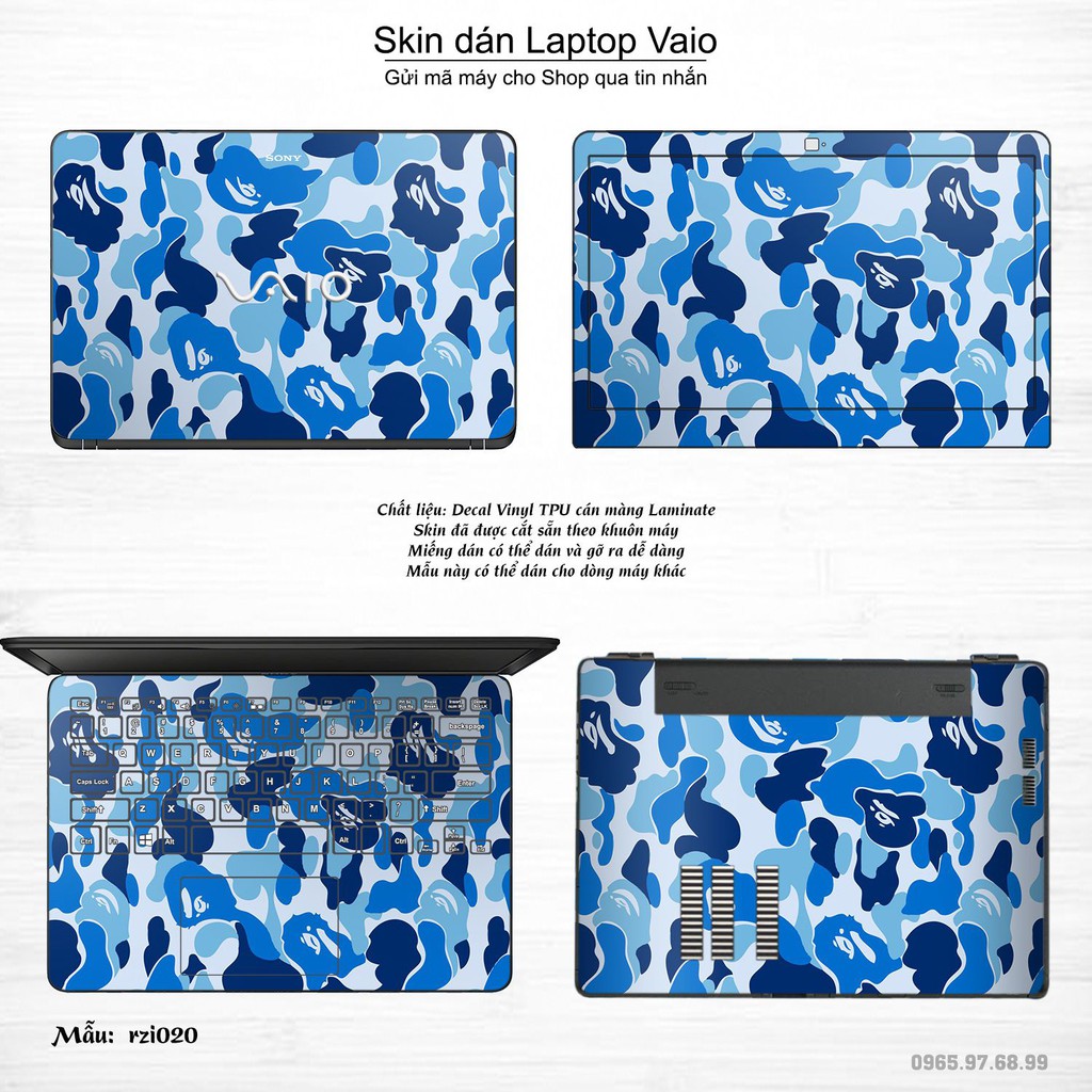 Skin dán Laptop Sony Vaio in hình rằn ri (inbox mã máy cho Shop)