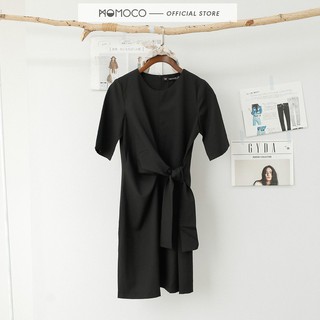 Váy nữ tay lỡ momoco dáng ôm cổ tròn buộc nơ eo sang trọng m1792