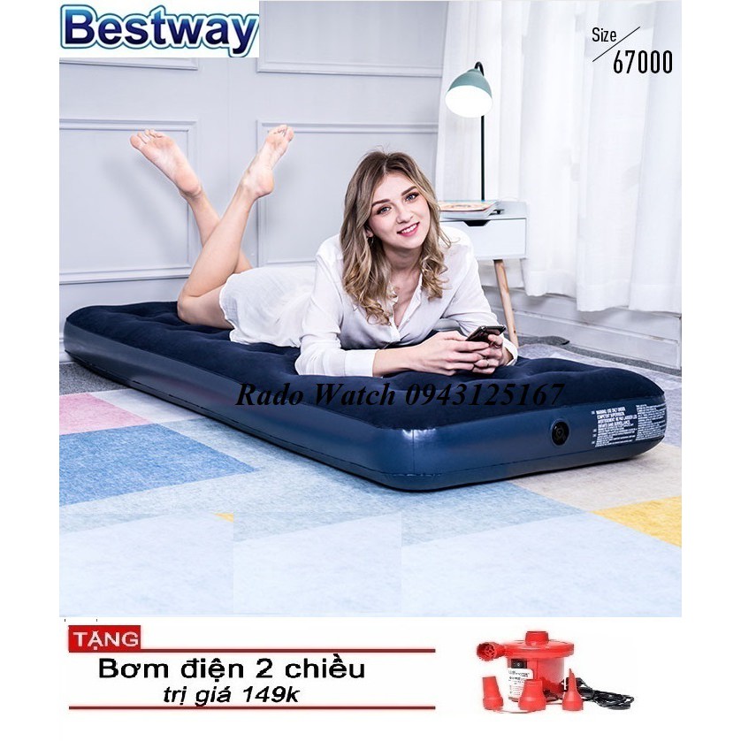 Đệm Hơi Cao Cấp Bestway Cao Cấp Tặng Bơm+Miếng Vá.