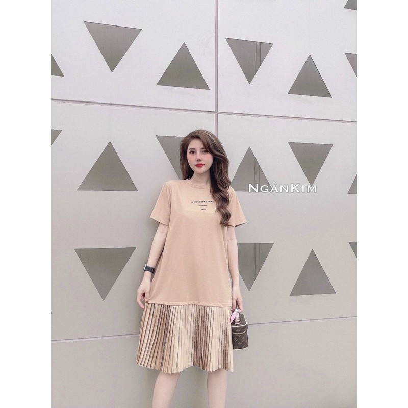 Váy cotton suông ly dập | BigBuy360 - bigbuy360.vn