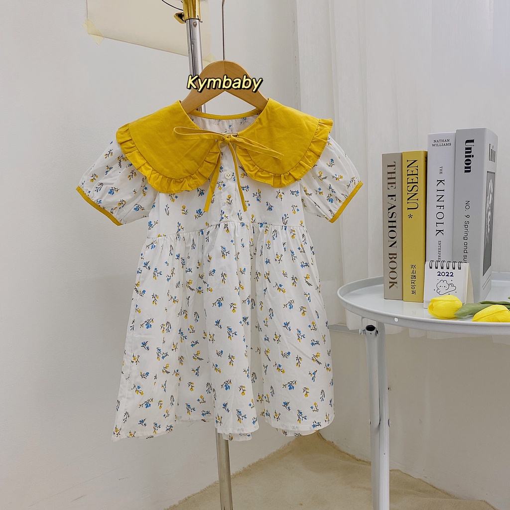 Đầm babydoll cổ bèo cho bé D641