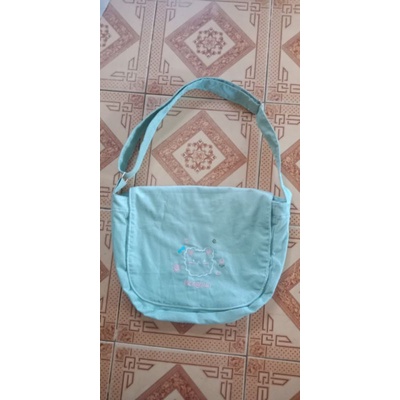 Túi đeo vai đeo chéo vải nhung gân hình gấu thêu ulzzang - GẤU CHÉO