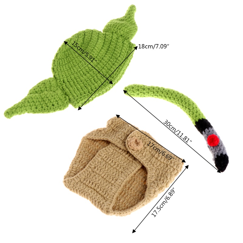 Trang Phục Đan Móc Làm Phụ Kiện Chụp Ảnh Cho Bé Sơ Sinh