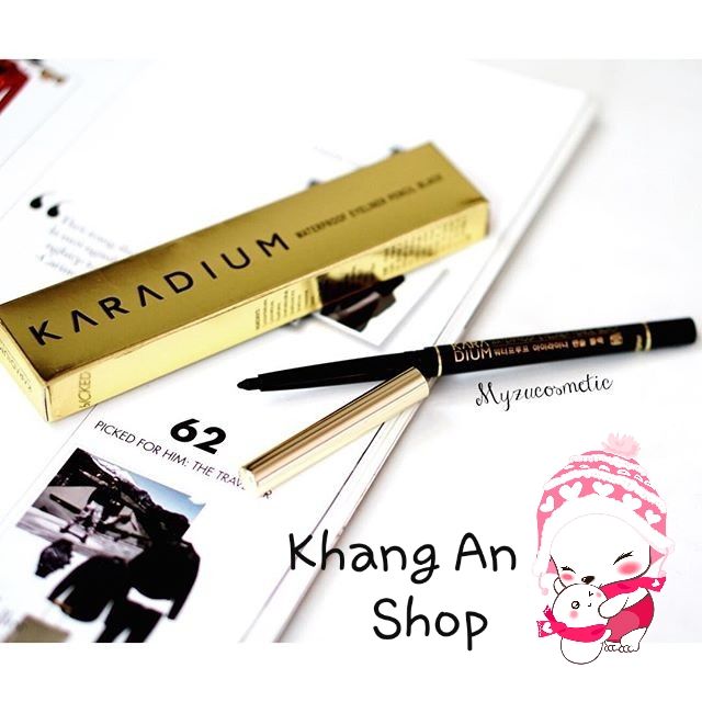 Bút chì kẻ mắt chống trôi Karadium Waterproof Eyeliner Pencil Black