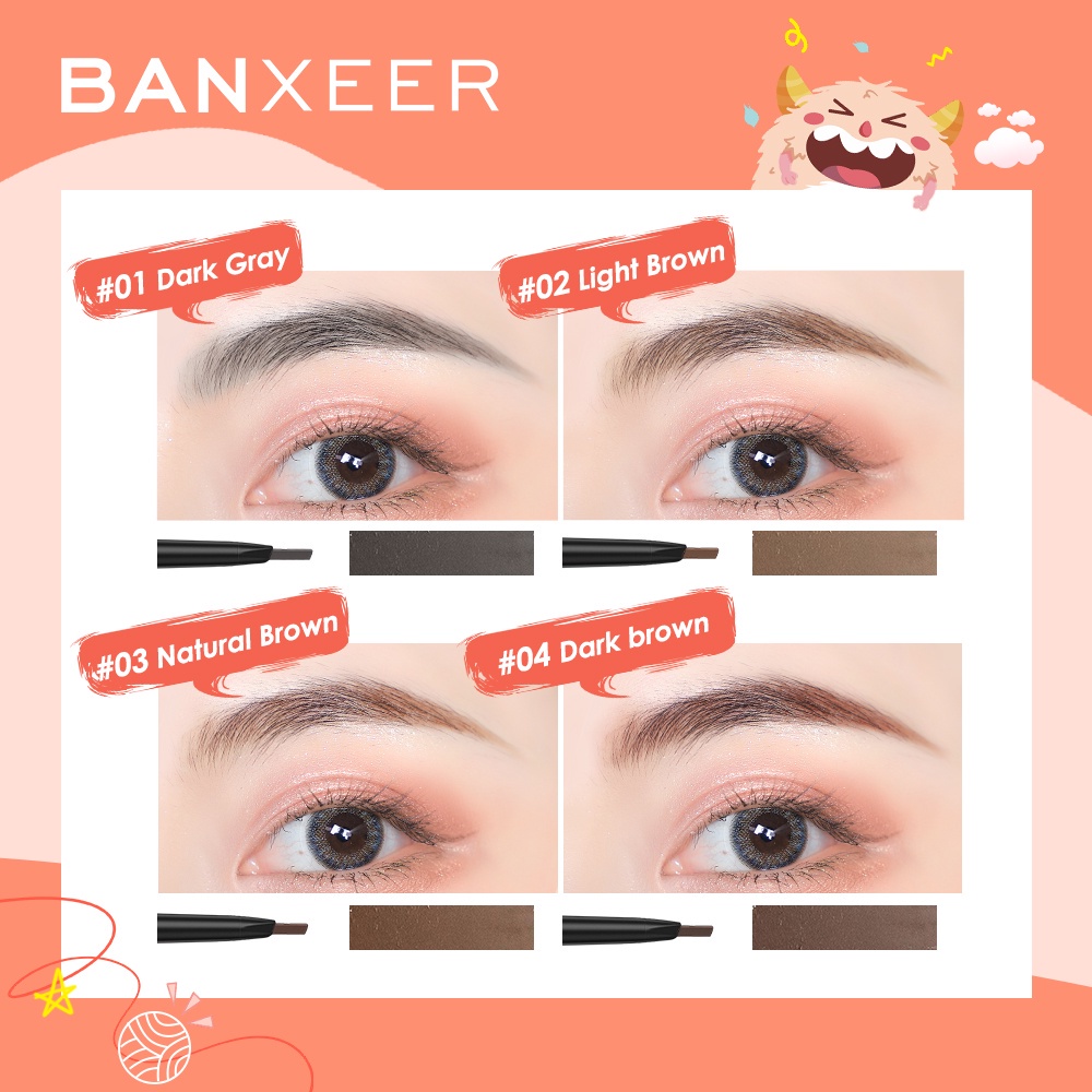 Bộ Trang Điểm 3 Món Banxeer Gồm Bút Kẻ Lông Mày + Bút Kẻ Mắt + Mascara Chống Nước Lâu Trôi