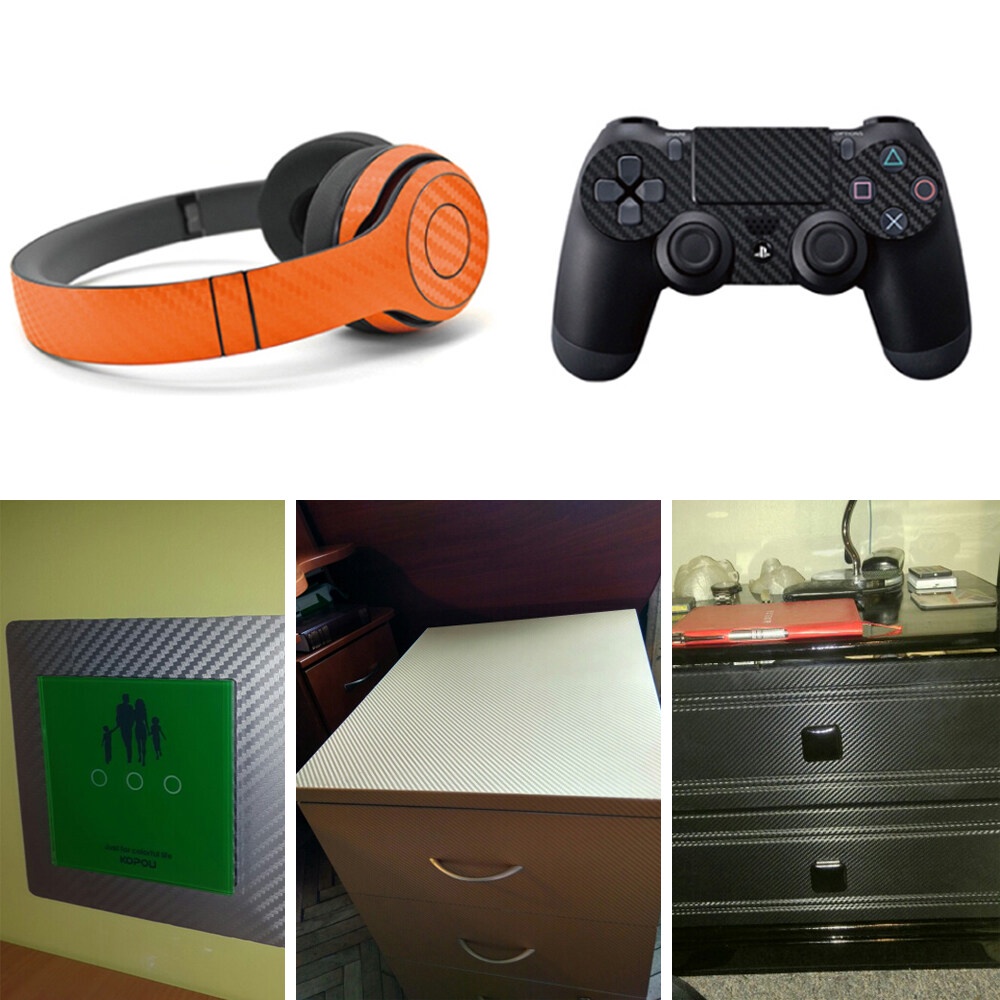 Miếng Dán Họa Tiết Sợi Carbon 3D Chống Thấm Nước Cho Xe Hơi 30x127cm