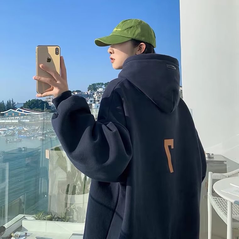 Áo hoodie Dáng Rộng In Chữ Phong Cách Hàn Quốc Thời Trang Mùa Đông Chất Lượng Cao Cho Nam Size M-5XL