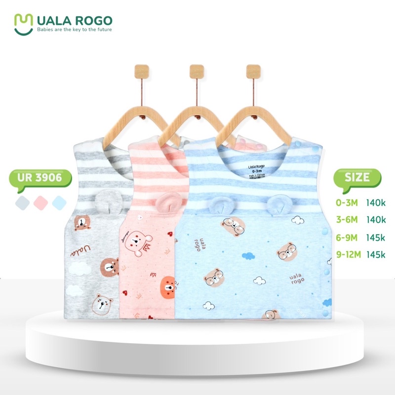 Áo Gile Nỉ Cotton Size 0-12m UalaRogo