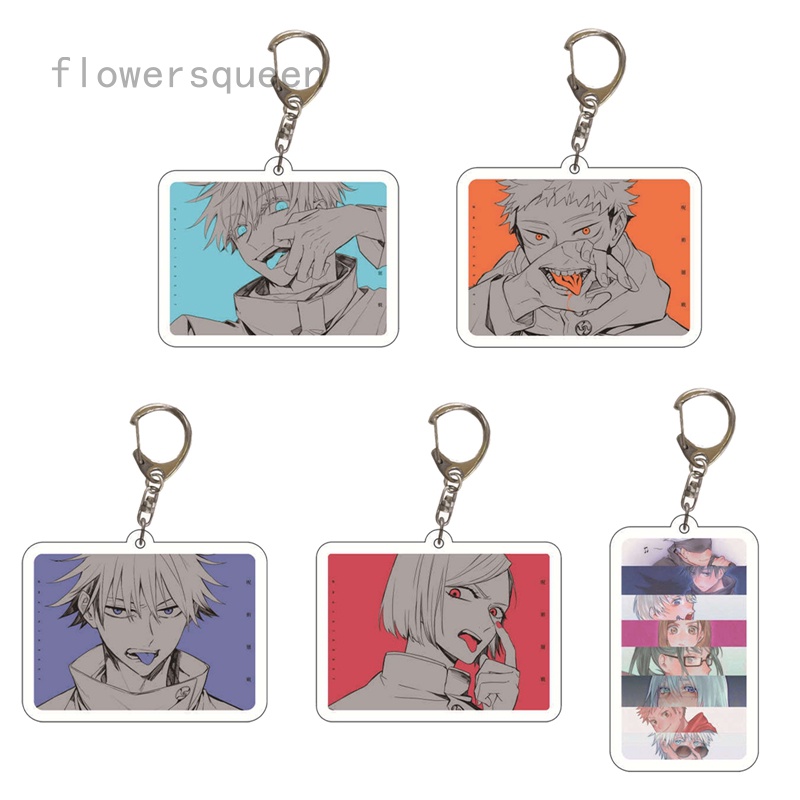 Flowersqueen Móc Khóa Nhựa Acrylic Hình Nhân Vật Anime Dễ Thương