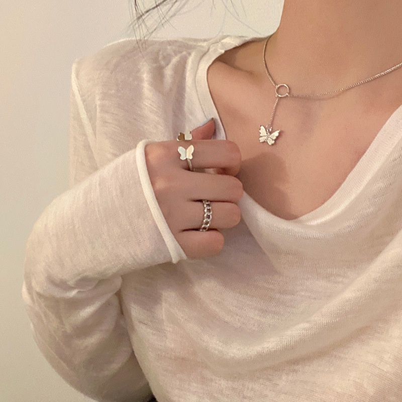 Dây chuyền bươm bướm treo dài phụ kiện trang sức nữ