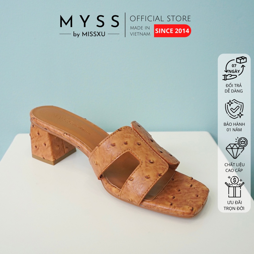 Giày guốc nữ chữ H gót trụ 5cm thời trang MYSS - thumbnail
