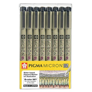 [ARBAT] Set 8 cây bút line màu Sakura Pigma Micron - Ngòi 05