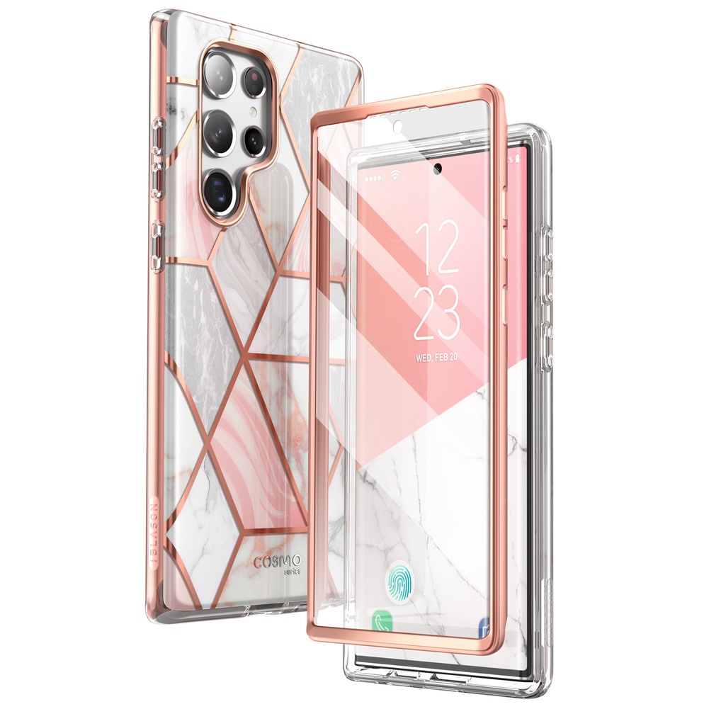Ốp điện thoại SUPCASE + kính bảo vệ màn hình kiểu i-Blason Cosmo Series thích hợp cho Samsung Galaxy S22 Ultra 5G 2022