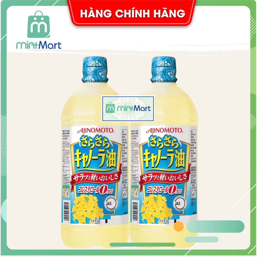 Dầu ăn hoa cải Ajinomoto Nhật Bản chai 1L- Dầu hoa cải chiết xuất thiên nhiên