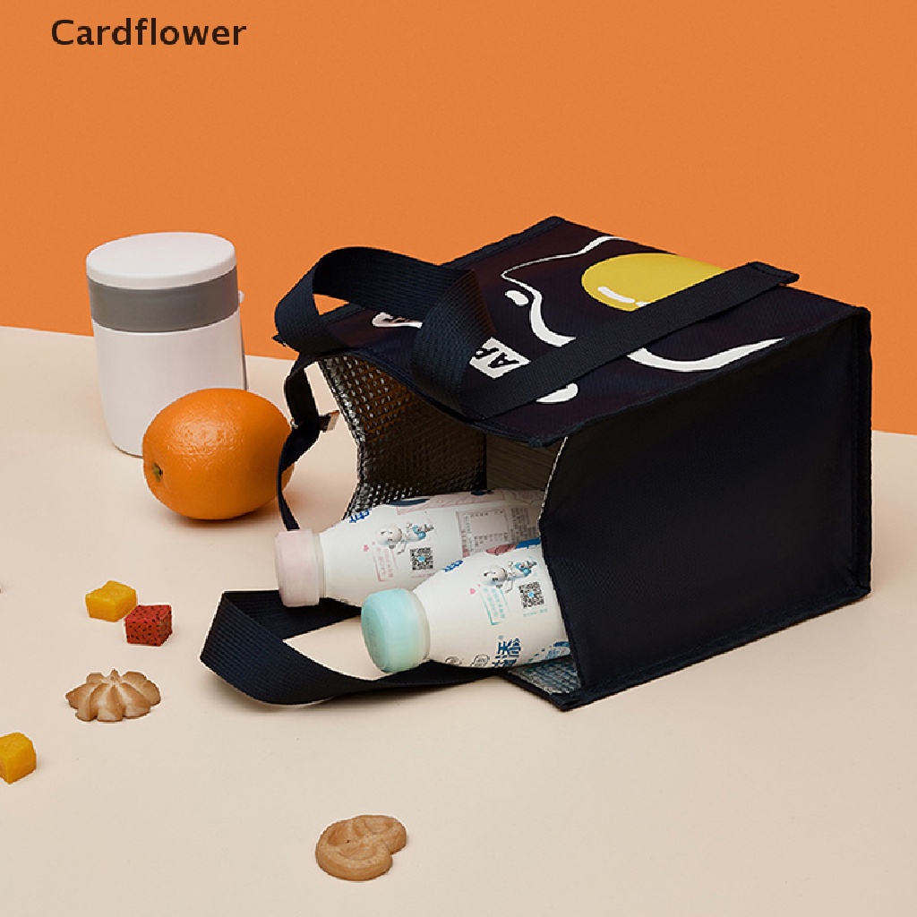 &lt; Cardflower &gt; Túi Đựng Hộp Cơm Trưa Giữ Nhiệt Dày Dặn Chống Thấm Nước Họa Tiết Hoạt Hình Cho Bé