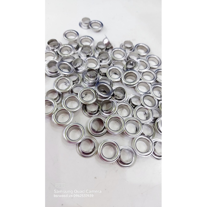 Khoen ore 10mm Bằng Thau không gỉ xi Màu BẠC Bán sỉ 1000 cái KHÔNG long đền Khuy mắt cáo 10ly đóng quần áo,balo