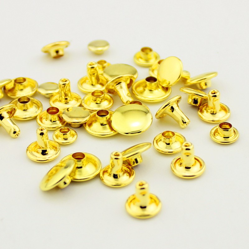 Bộ 100 Đinh Tán Đồng 6 / 8mm Chuyên Dụng Cho Trang Trí Vòng Cổ / Thắt Lưng / Túi Xách / Da