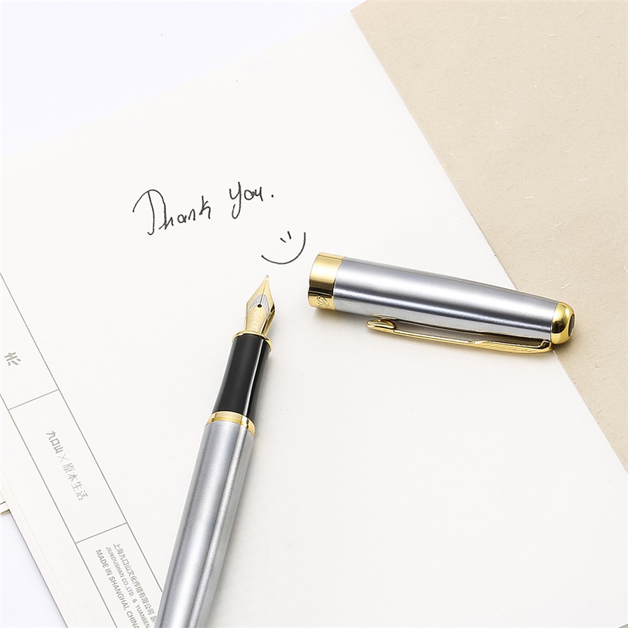 Baoer  Bút Mực Máy / Mũi Tên Bằng Thép Đánh Bóng Mạ Vàng Đầu Trung Bình Cho Văn Phòng Ký Tên Trường Học A629