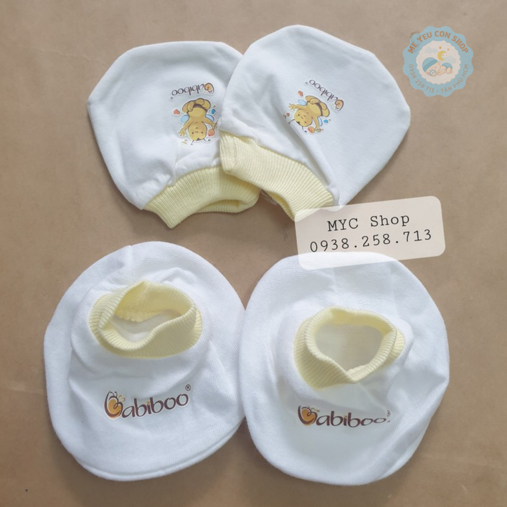 NÓN / BAO TAY BAO CHÂN SƠ SINH TRẮNG BO MÀU BABIBOO (katydang)