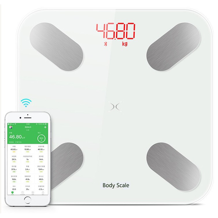 Cân Sức Khỏe Điện Tử Body Scale XL6 Cao Cấp - Phân Tích 18 Chỉ Số Cơ Thể + Tặng kèm Thước Dây Đo Chiều Cao