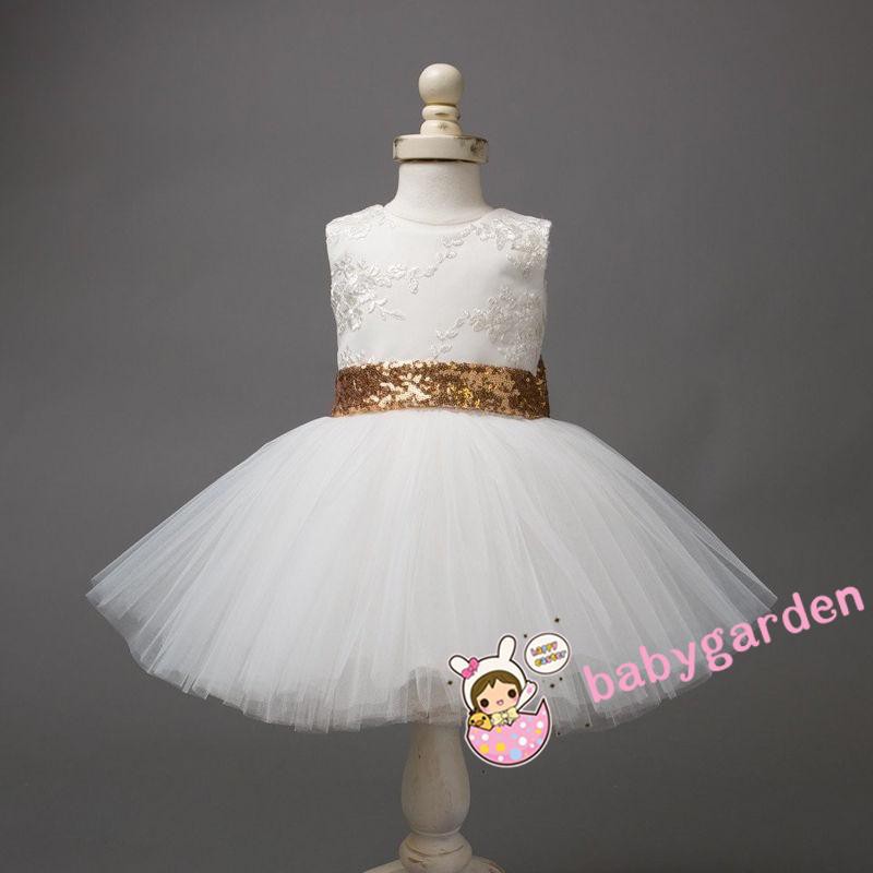 ღ♛ღPricess Kids Baby Girl Sequins Boknot Dress Party Dresses Christmas Costume