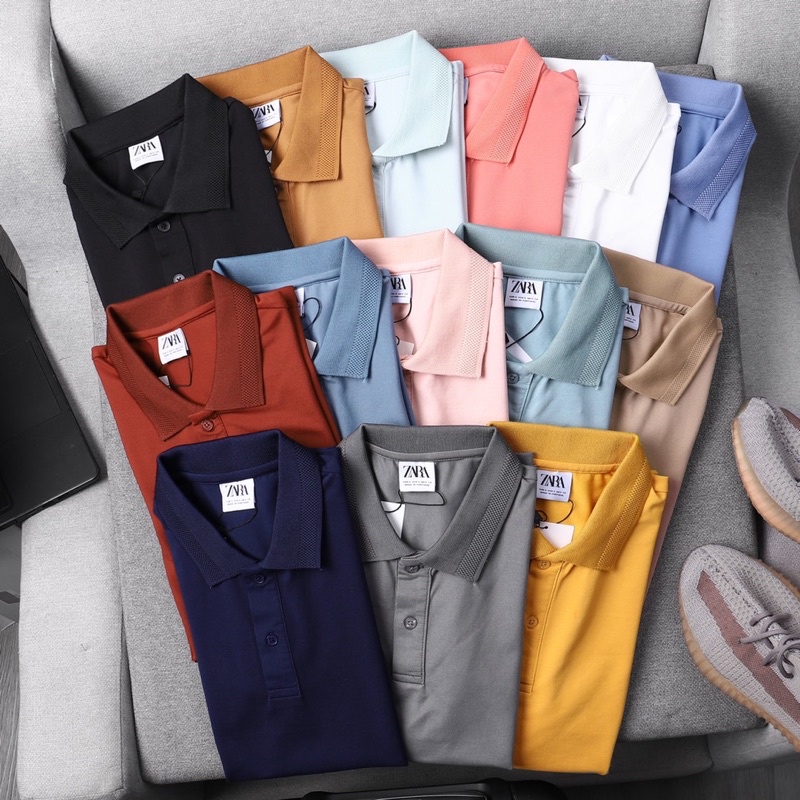 Áo thun polo ZR ngắn tay nhiều màu thun cao cấp thấm hút tốt