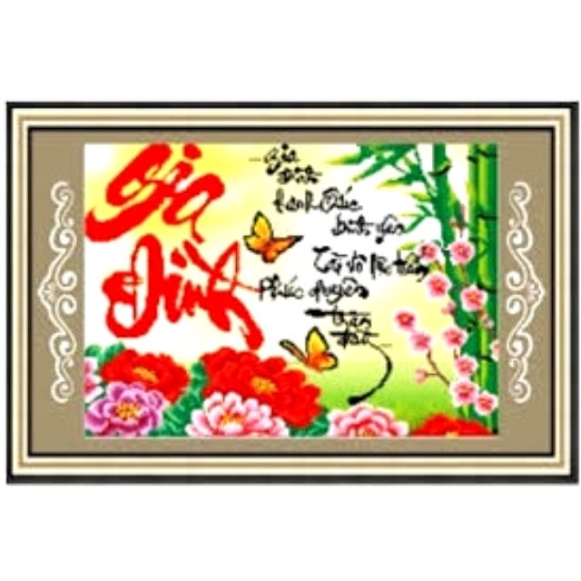 Tranh Đính Đá Thư Pháp DF093 63x47cm