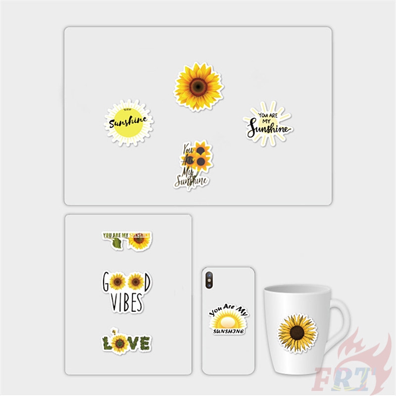 Bộ 50 miếng hình dán dán họa tiết hoa hướng dương You are my sunshine