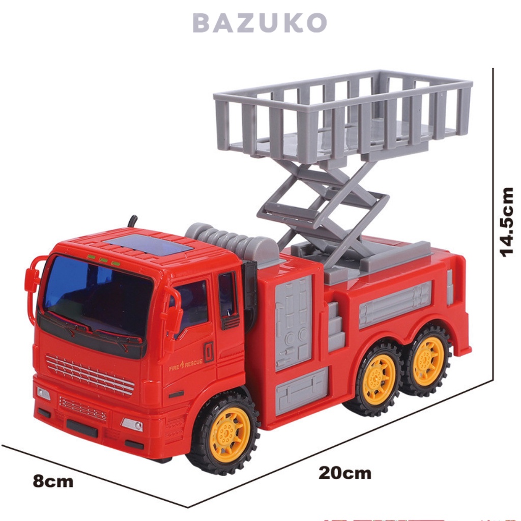 Đồ chơi ô tô mô hình set 6 xe cứu hoả cỡ lớn cho bé