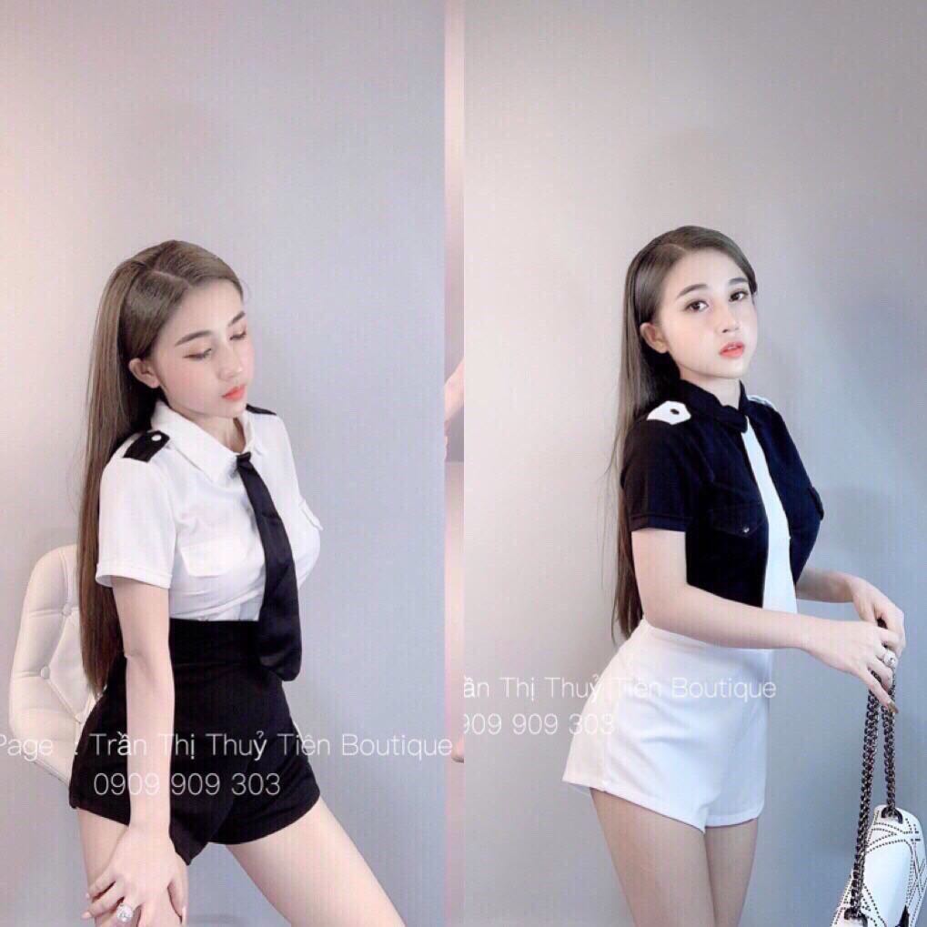 Sét Đồ Bộ Phi Cơ - Cơ Trưởng Áo Có Cà Vạt & Quần