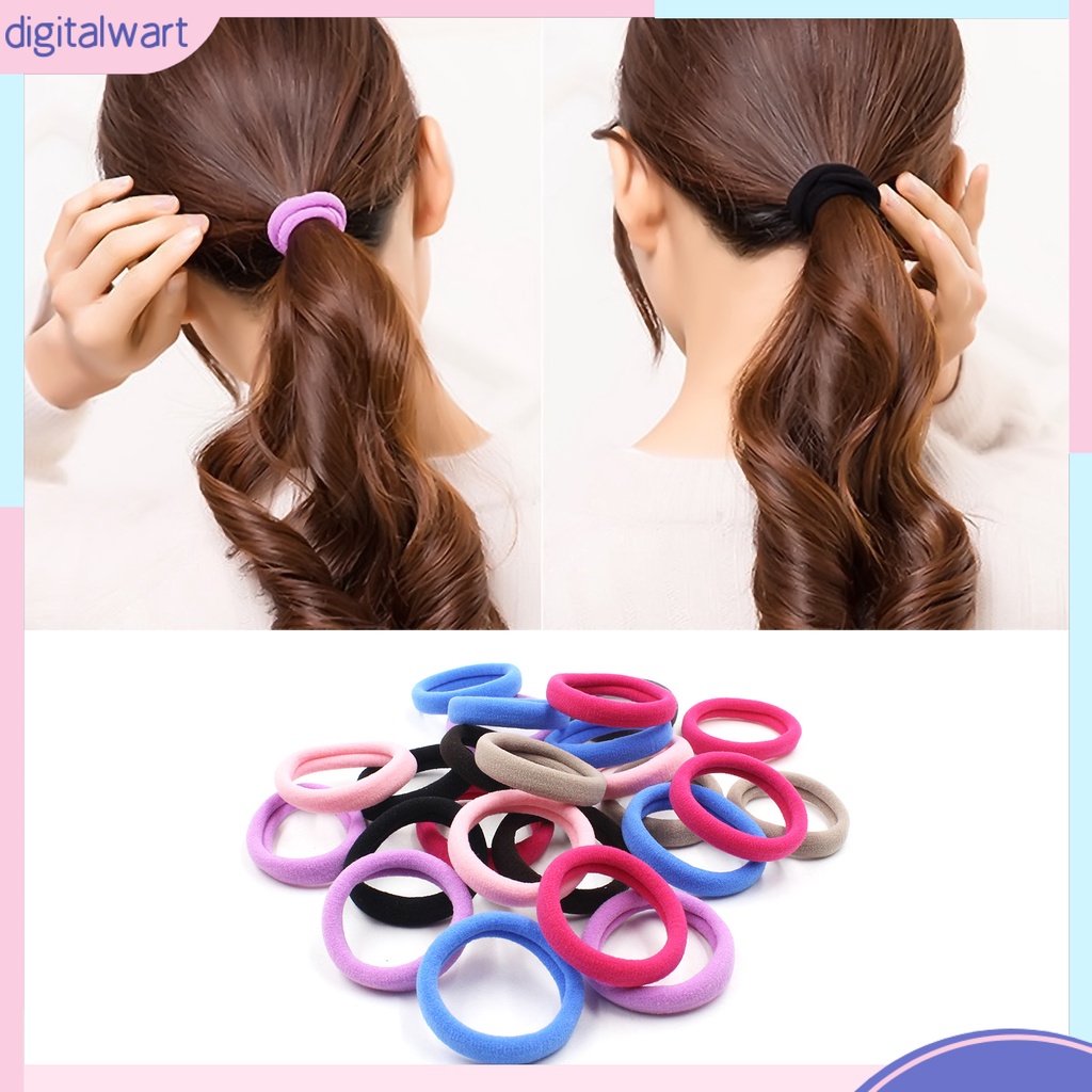 Set 20 Dây Buộc Tóc Co Giãn Đơn Giản Thời Trang Cho Nữ