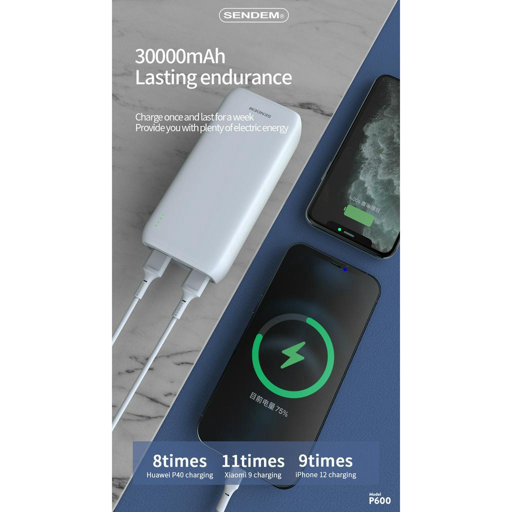 Sạc dự phòng Sendem P600 30000Mah tiêu chuẩn mới