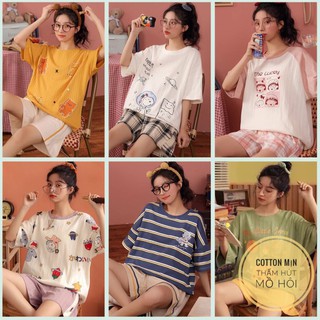 Bán Buôn Bán Lẻ Đồ Bộ Cotton Mịn Hàng Quảng Châu - Bộ Mặc Nhà Cộc Đùi Chất Vải Mềm Mát Thấm Hút Mồ Hôi