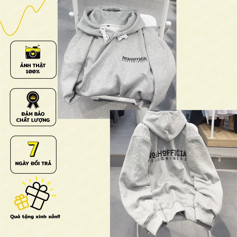 áo Hoodie nỉ noazh màu xám unisex ảnh thật SSSTore ( nam nữ mặc đều được)