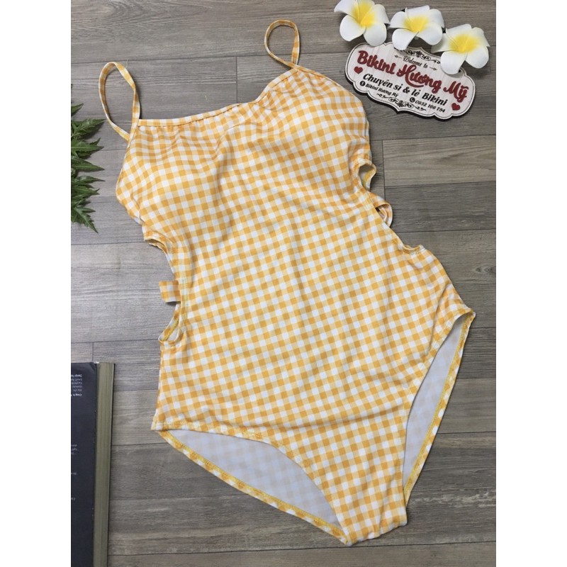 [Hình thật có sẵn ] Bikini đồ bơi liền thân khoét eo