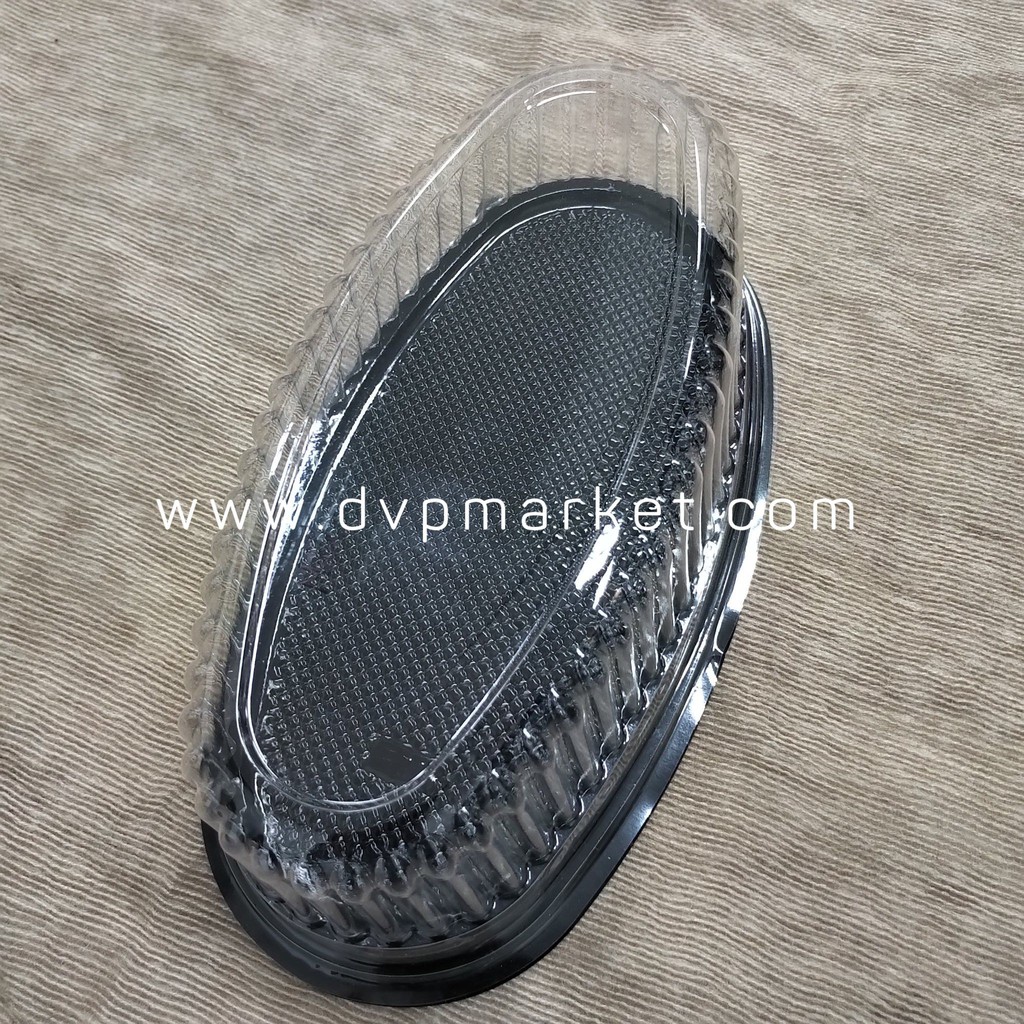 Set 25 hộp nhựa đựng bánh bông lan hình oval F70 (Đế Đen hoặc Đế Vàng) - Đại Vạn Phát