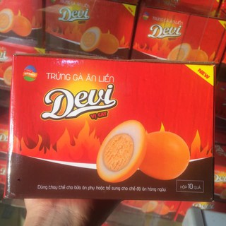 Hộp 10 quả trứng gà ăn liền DEVI vị cay date 23.6.2021