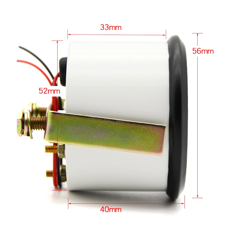Đồng Hồ Đo Mức Nhiên Liệu Xe Hơi 2 "52mm 12V Cảm Biến Ánh Sáng Trắng Vỏ Đen