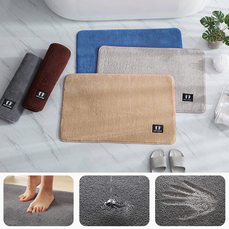 Thảm lót cửa chùi chân Mềm Mại Thấm Hút Nước Tốt Thiết Kế Đơn Giản